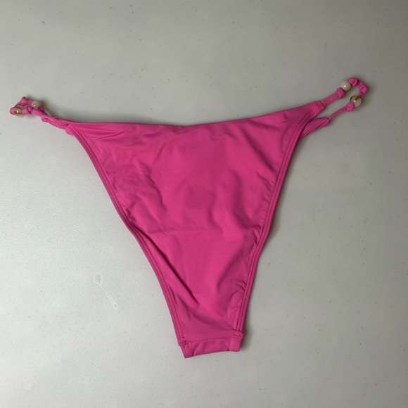 L*SPACE Luisa Devon Bead Bikini Bottoms In Bubblegum Pink Size XL NWT - Picture 4 of 4
